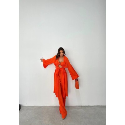 KRINKILL BÜSTİYER-PANTOLON-KİMONO TAKIM - Orange KRINKILL BÜSTİYER-PANTOLON-KİMONO TAKIM - Orange