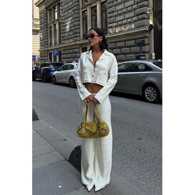 Nancy Kruveze Yaka Crop Takım 9954 - 25 Nancy Kruveze Yaka Crop Takım 9954 - 25