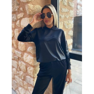 Kadın Uzun Kollu Kapüşonlu Oversize Sweat Ve Pantolon Ikili Takım Kadın Uzun Kollu Kapüşonlu Oversize Sweat Ve Pantolon Ikili Takım