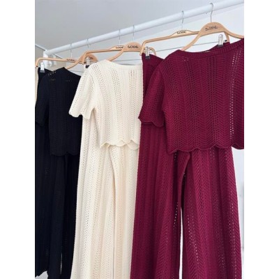 Triko Bluz Pantolon İkili Takım 10084-025 Triko Bluz Pantolon İkili Takım 10084-025