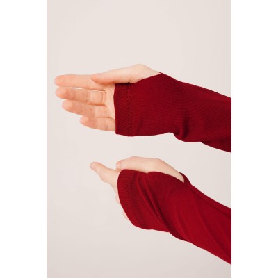 Uzun Kollu Basic Bordo Bluz Uzun Kollu Basic Bordo Bluz
