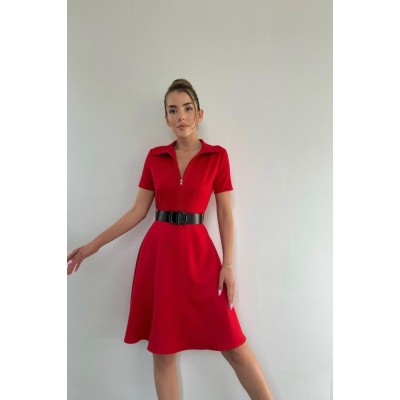Kırmızı Kemerli Spor Elbise Kırmızı Kemerli Spor Elbise