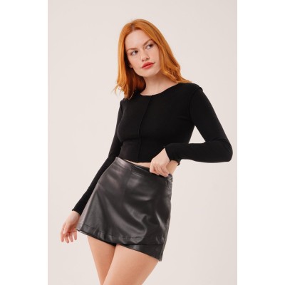 Ters Dikişli Basic Siyah Body Bluz Ters Dikişli Basic Siyah Body Bluz
