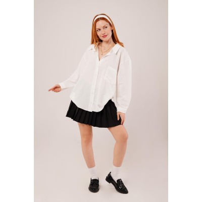 Basic Oversize Beyaz Gömlek Basic Oversize Beyaz Gömlek