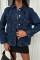 Yaka Siyah Garni Pul Payet Taşlı Oversize Denim Ceket 6125 Yaka Siyah Garni Pul Payet Taşlı Oversize Denim Ceket 6125