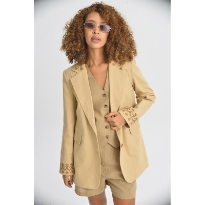 Leomie Nakışlı Blazer Ceket 6106 Leomie Nakışlı Blazer Ceket 6106