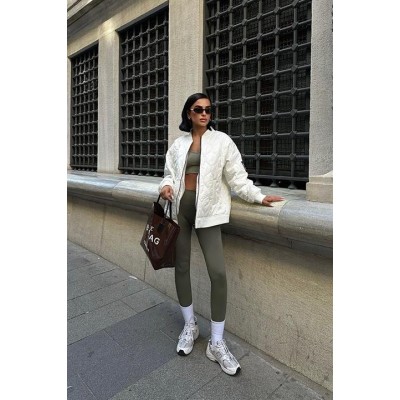 Alisa Oversize Kapitone Bomber Ceket 7058 -08 Alisa Oversize Kapitone Bomber Ceket 7058 -08