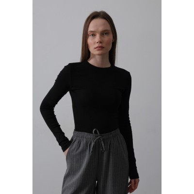Uzun Kol Crop Top - Siyah Uzun Kol Crop Top - Siyah