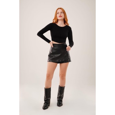 Ters Dikişli Basic Siyah Body Bluz Ters Dikişli Basic Siyah Body Bluz