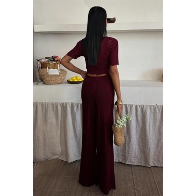 Triko Bluz Pantolon İkili Takım 10084-025 Triko Bluz Pantolon İkili Takım 10084-025