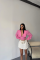 CROP POPLİN GÖMLEK YAKA KENAR DANTEL DETAYLI - Pembe CROP POPLİN GÖMLEK YAKA KENAR DANTEL DETAYLI - Pembe