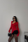 SATEN ANVELOP BLUZ MANŞET KOL - Kırmızı SATEN ANVELOP BLUZ MANŞET KOL - Kırmızı