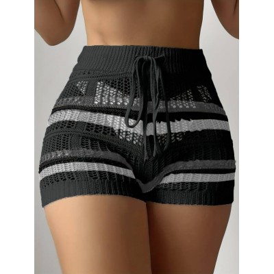 Kadın Belinden Bağlamalı Mini Triko Short Kadın Belinden Bağlamalı Mini Triko Short