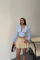 CROP POPLİN GÖMLEK YAKA KENAR DANTEL DETAYLI - Bebe Mavi CROP POPLİN GÖMLEK YAKA KENAR DANTEL DETAYLI - Bebe Mavi