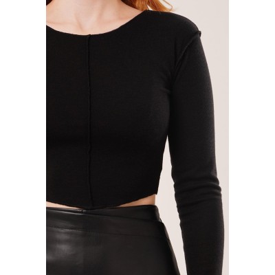 Ters Dikişli Basic Siyah Body Bluz Ters Dikişli Basic Siyah Body Bluz