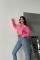 CROP GÖMLEK BEYAZ YAKA VE ETİKET DETAYLI - Pembe CROP GÖMLEK BEYAZ YAKA VE ETİKET DETAYLI - Pembe