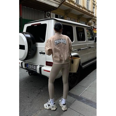 Michonne Ribanalı Bomber Ceket 7059 -08 Michonne Ribanalı Bomber Ceket 7059 -08
