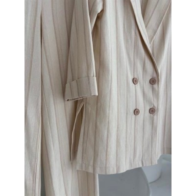 Blazer Ceketli Çizgili Keten Takım 10186 Blazer Ceketli Çizgili Keten Takım 10186