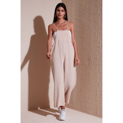 7019 Askılı Bahçivan Tulum - Krem 7019 Askılı Bahçivan Tulum - Krem