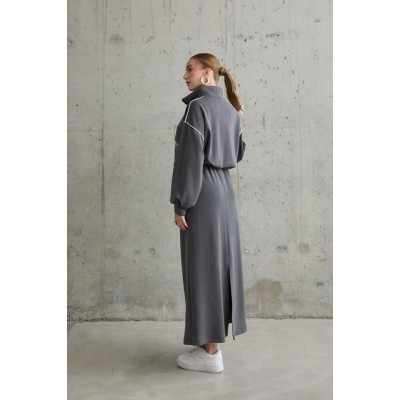 Füme Biyeli Sweatshirt Ve Etek Takım Füme Biyeli Sweatshirt Ve Etek Takım