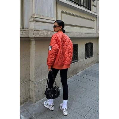 Alisa Oversize Kapitone Bomber Ceket 7058 -08 Alisa Oversize Kapitone Bomber Ceket 7058 -08