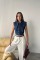 Mavi Yaka Detaylı Denim Crop Mavi Yaka Detaylı Denim Crop