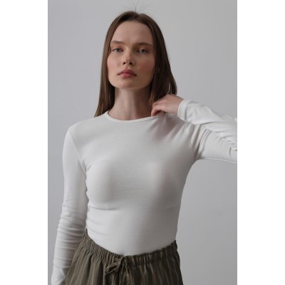 Uzun Kol Crop Top - Ekru Uzun Kol Crop Top - Ekru