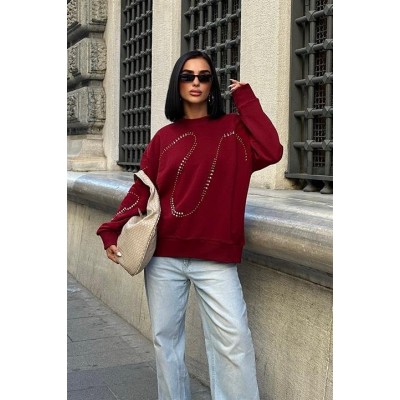 Gümüş Taşlı Sweatshirt 8052 Gümüş Taşlı Sweatshirt 8052