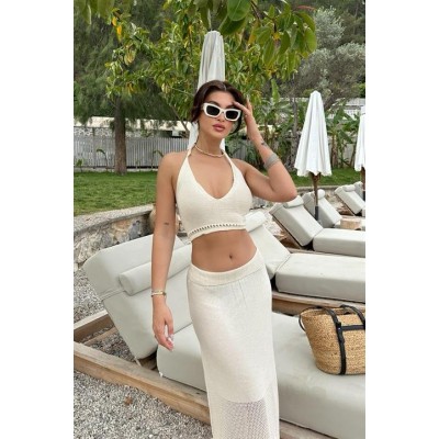 Luna Boyundan Bağlamalı Crop Takım 9868 Luna Boyundan Bağlamalı Crop Takım 9868