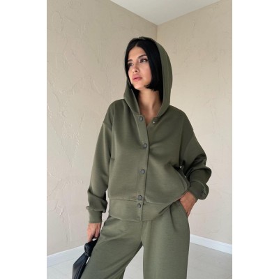 Haki Beli Lastikli Ceket Ve Pantolon Takım Haki Beli Lastikli Ceket Ve Pantolon Takım