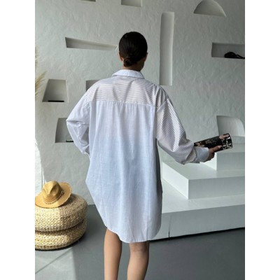 Oversize Çizgili Gömlek Oversize Çizgili Gömlek