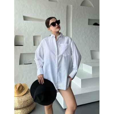 Çizgili Oversize Gömlek Çizgili Oversize Gömlek