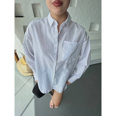 Çizgili Oversize Gömlek Çizgili Oversize Gömlek