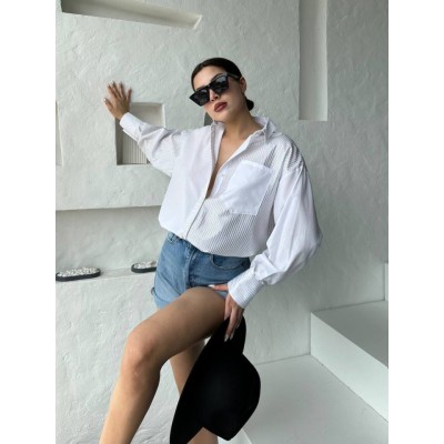 Çizgili Oversize Gömlek Çizgili Oversize Gömlek