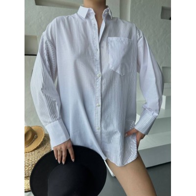 Çizgili Oversize Gömlek Çizgili Oversize Gömlek