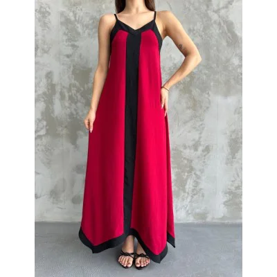 Askılı Maxi Boy Elbise Askılı Maxi Boy Elbise