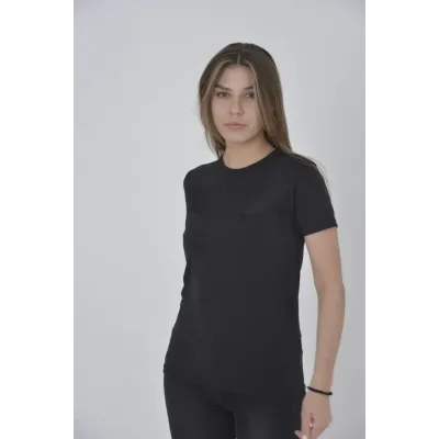 Gögüs Fileli Slim Fit T-shirt - Siyah Gögüs Fileli Slim Fit T-shirt - Siyah