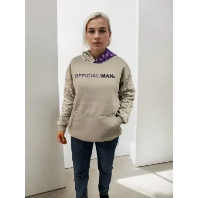 Baskılı Kapüşonlu Sweatshirt - Gri Baskılı Kapüşonlu Sweatshirt - Gri