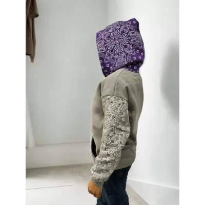 Baskılı Kapüşonlu Sweatshirt - Gri Baskılı Kapüşonlu Sweatshirt - Gri