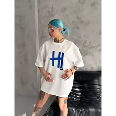 Unisex Nakış İşlemeli T-Shirt - Beyaz Unisex Nakış İşlemeli T-Shirt - Beyaz