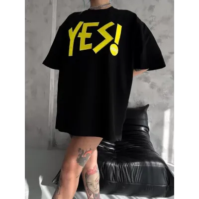 Unisex Nakış İşlemeli T-Shirt - Siyah Unisex Nakış İşlemeli T-Shirt - Siyah