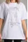 Unisex Taş Desenli Oversize T-Shirt - Beyaz Unisex Taş Desenli Oversize T-Shirt - Beyaz