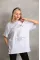 Unisex Taş Desenli Oversize T-Shirt - Beyaz Unisex Taş Desenli Oversize T-Shirt - Beyaz