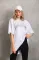 Unisex Taş Desenli Oversize T-Shirt - Beyaz Unisex Taş Desenli Oversize T-Shirt - Beyaz