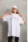 Unisex Taş Desenli Oversize T-Shirt - Beyaz Unisex Taş Desenli Oversize T-Shirt - Beyaz