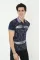Erkek Yakalı Slim Fit Baskılı T-Shirt - Lacivert