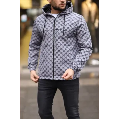 Unisex Kapüşonlu İçi Astarlı Yağmurluk - Füme