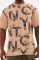 Unisex Baskılı Oversize T-Shirt - Bej