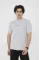 Unisex Bisiklet Yaka Slim Fit T-Shirt- Boyalı Gri