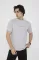 Unisex Bisiklet Yaka Slim Fit T-Shirt- Boyalı Gri